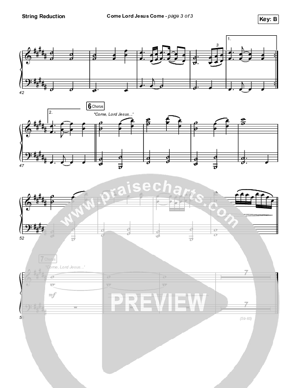 Come Lord Jesus Come String Reduction (The Worship Initiative / Shane & Shane / Aaron Williams / Davy Flowers)