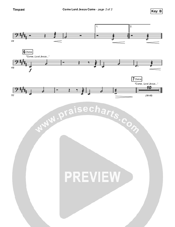 Come Lord Jesus Come Timpani (The Worship Initiative / Shane & Shane / Aaron Williams / Davy Flowers)