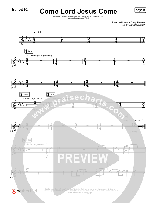 Come Lord Jesus Come Brass Pack (The Worship Initiative / Shane & Shane / Aaron Williams / Davy Flowers)