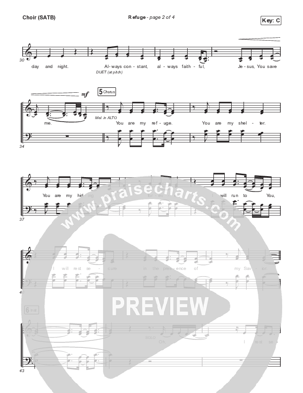 Refuge Choir Sheet (SATB) (The Worship Initiative / Shane & Shane)