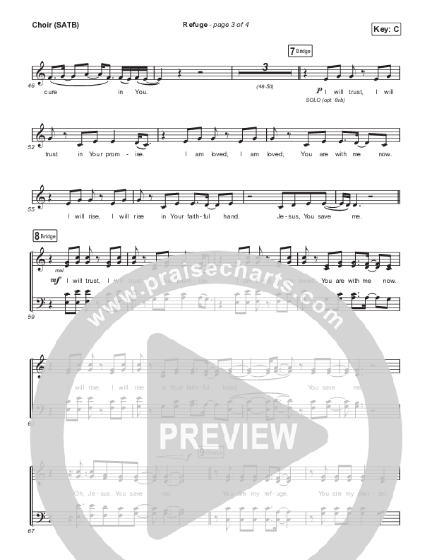 Refuge Choir Sheet (SATB) (The Worship Initiative / Shane & Shane)