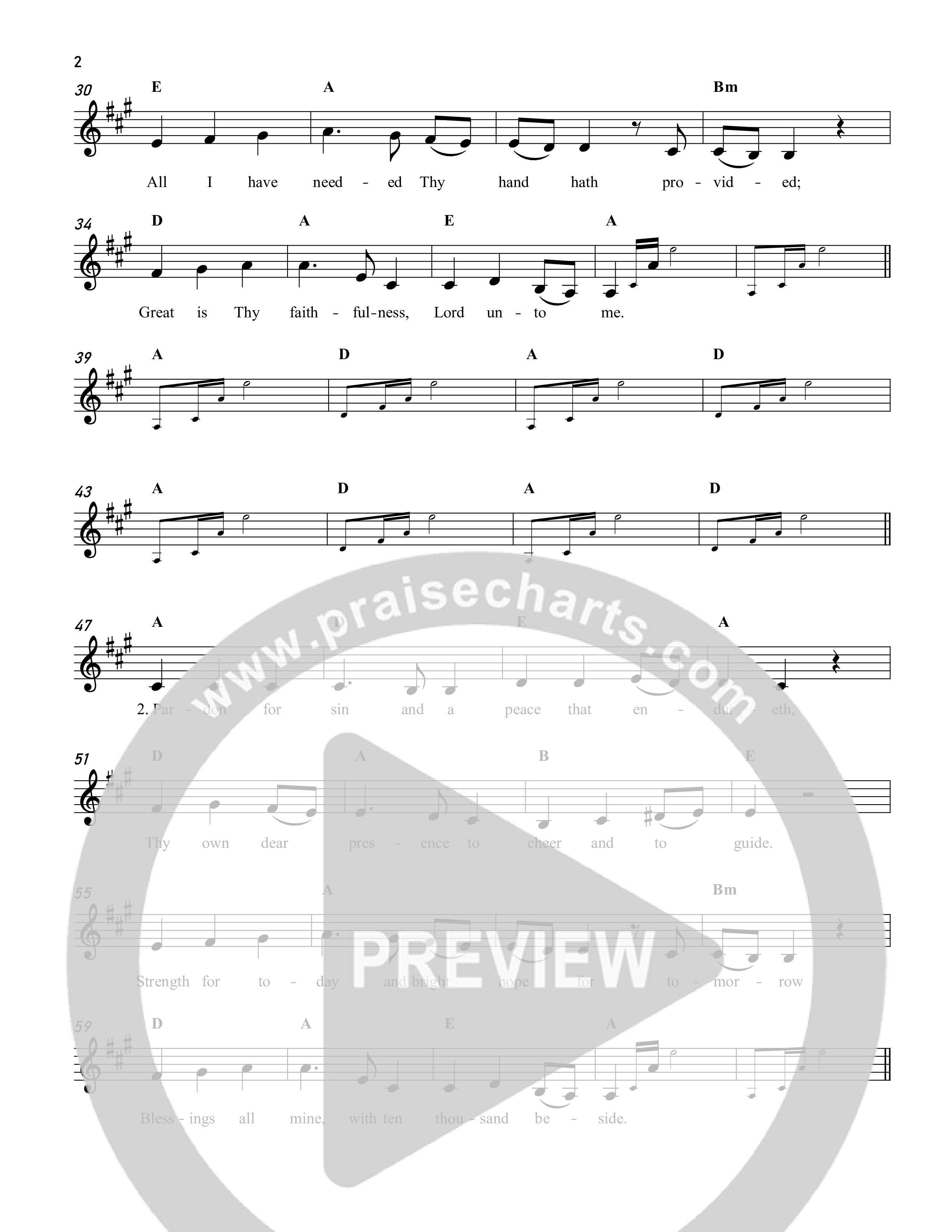 Great Is Thy Faithfulness Lead Sheet Melody (Reawaken Hymns)