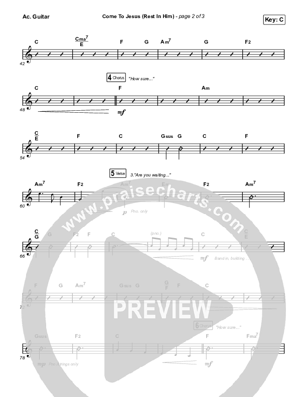 Come To Jesus (Rest In Him) Acoustic Guitar (Keith & Kristyn Getty / Jordan Kauflin / Matt Merker)