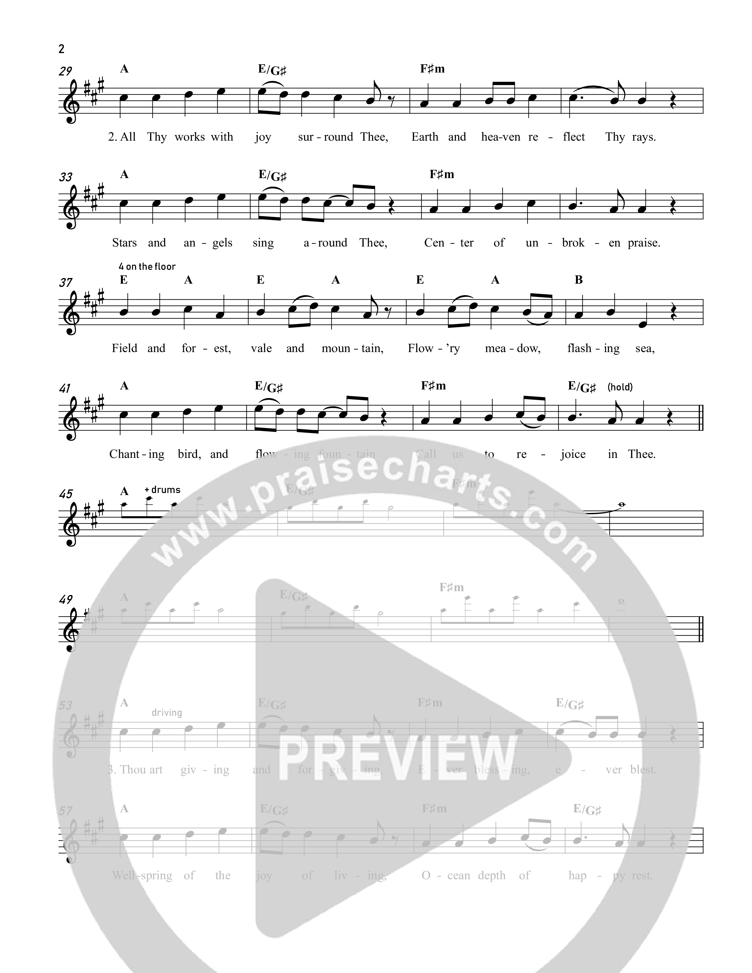 Joyful Joyful We Adore Thee Lead Sheet Melody (Reawaken Hymns)