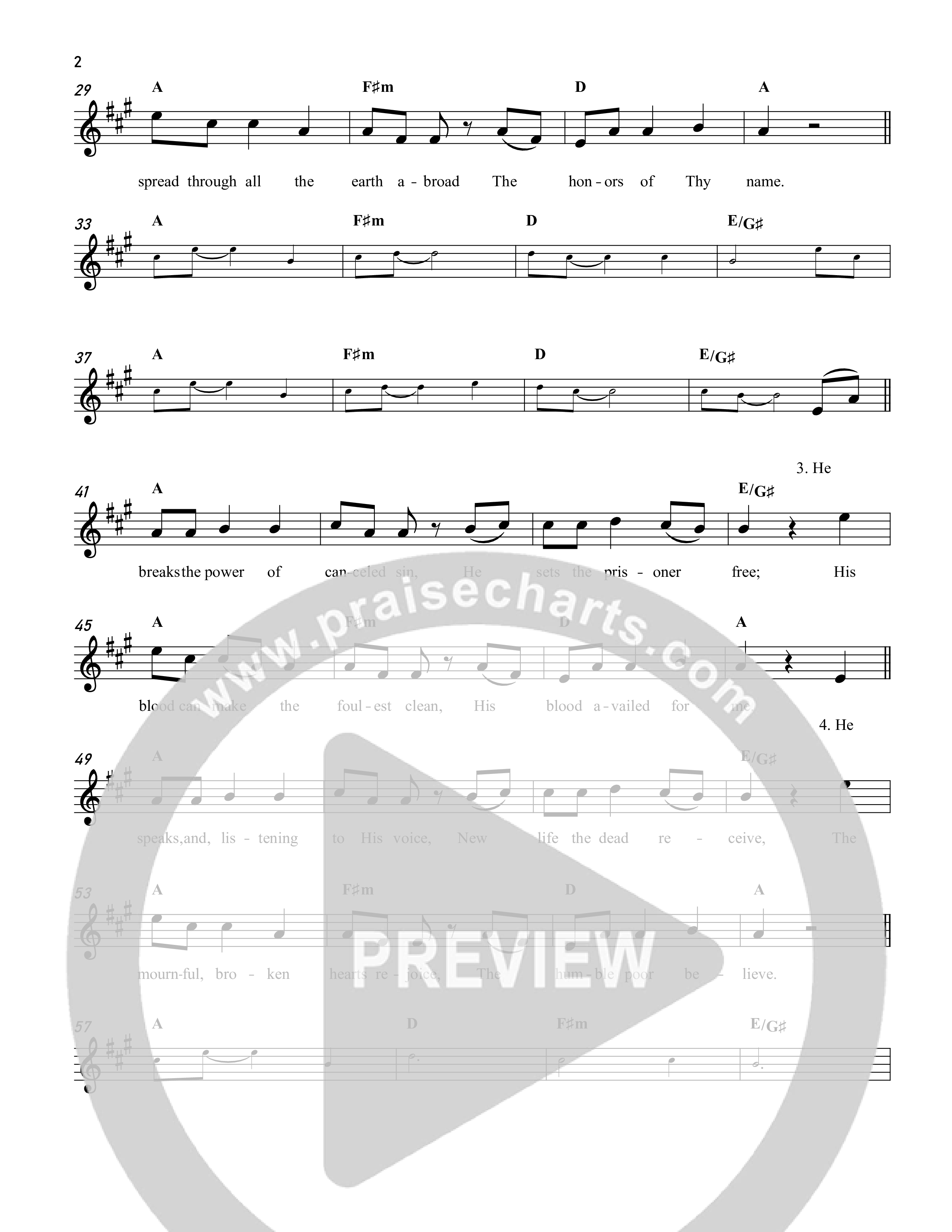 O For A Thousand Tongues To Sing Lead Sheet Melody (Reawaken Hymns)