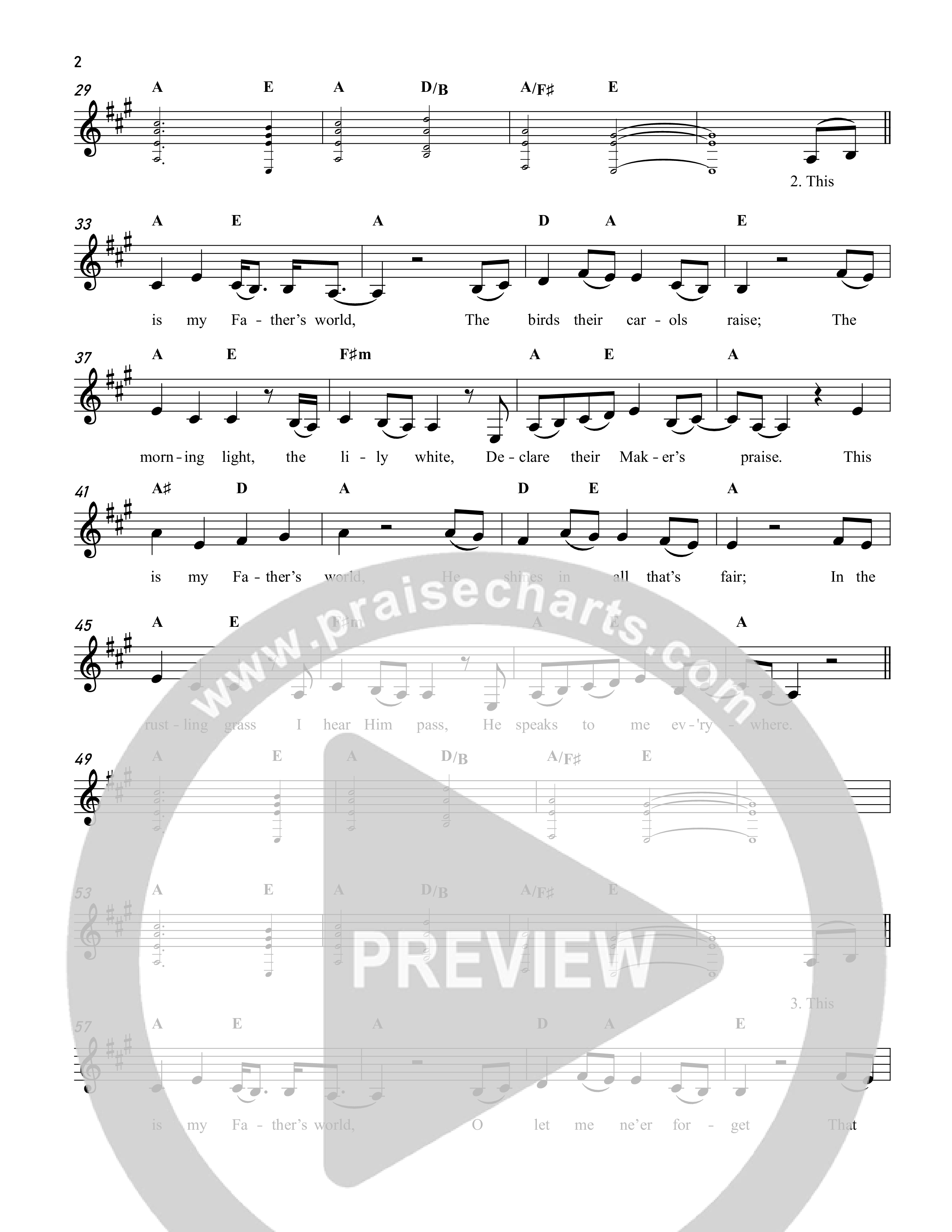 This Is My Father's World Lead Sheet Melody (Reawaken Hymns)