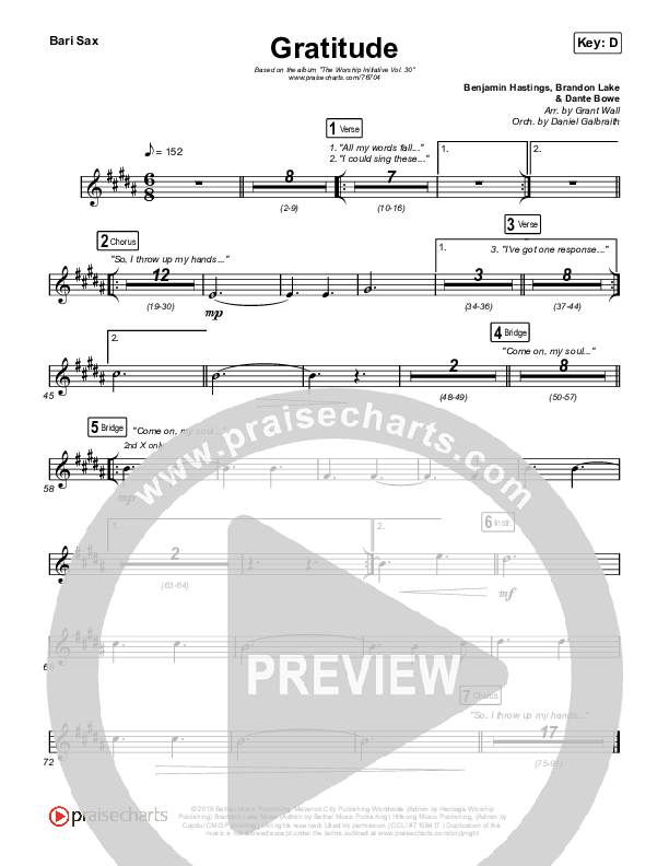 Gratitude Bari Sax (The Worship Initiative / Shane & Shane)