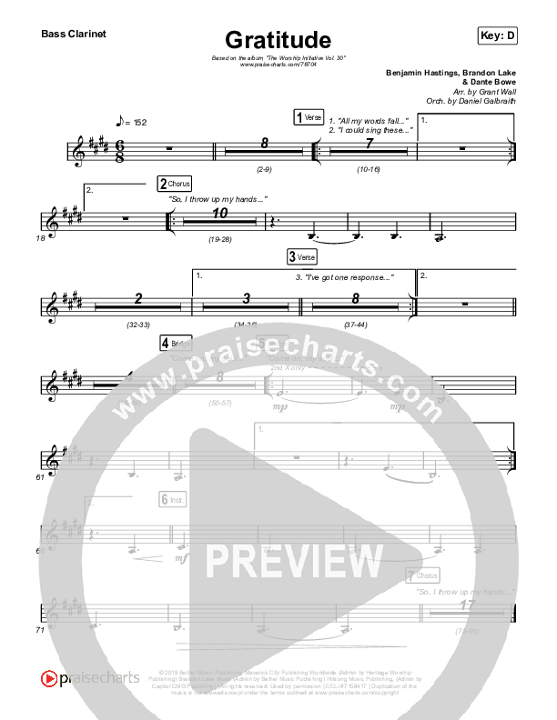 Gratitude Bass Clarinet (The Worship Initiative / Shane & Shane)