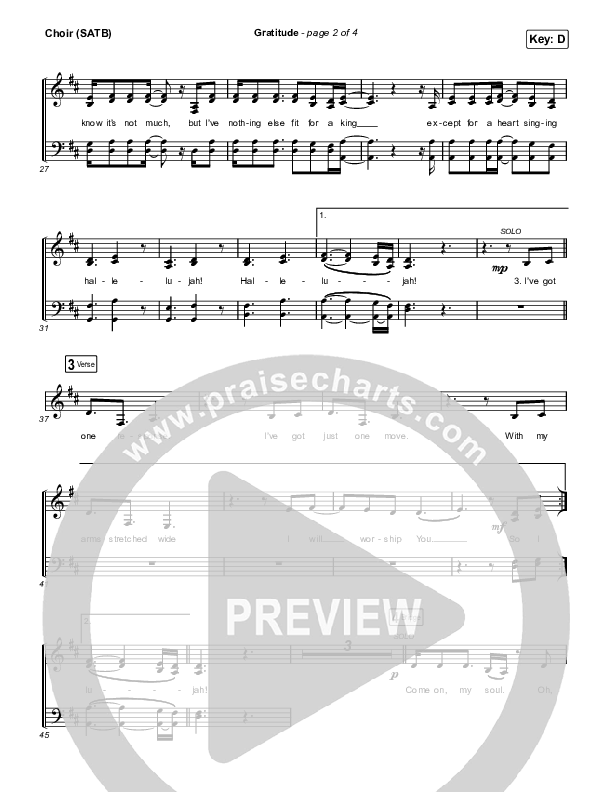 Gratitude Choir Sheet (SATB) (The Worship Initiative / Shane & Shane)