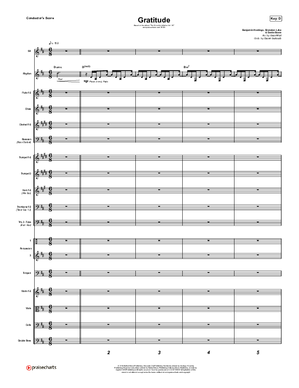 Gratitude Conductor's Score (The Worship Initiative / Shane & Shane)