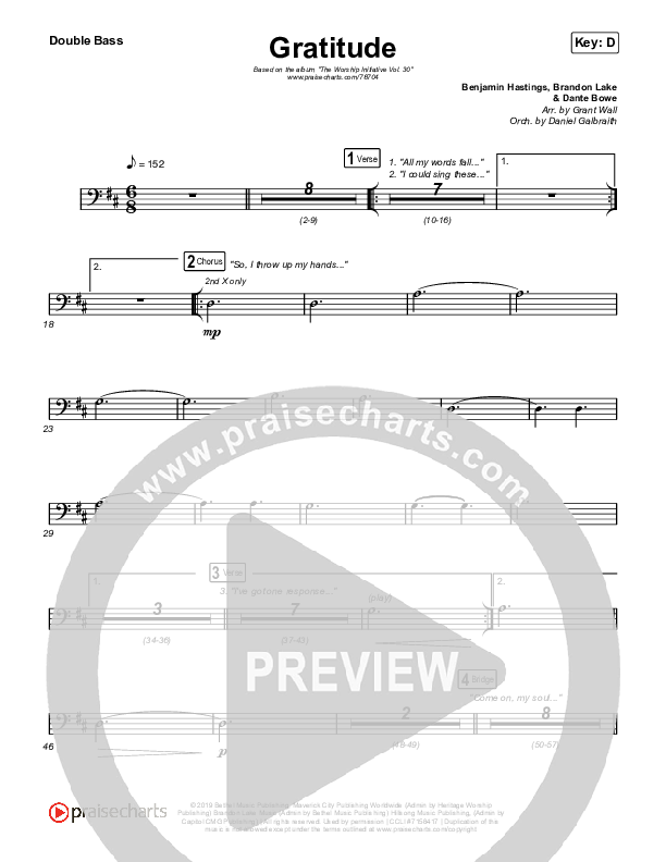 Gratitude Double Bass (The Worship Initiative / Shane & Shane)