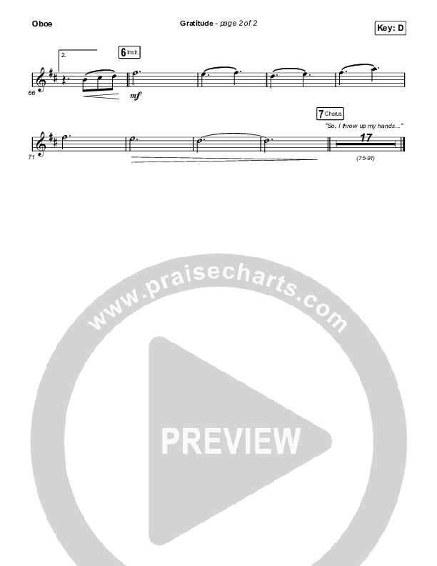 Gratitude Oboe (The Worship Initiative / Shane & Shane)