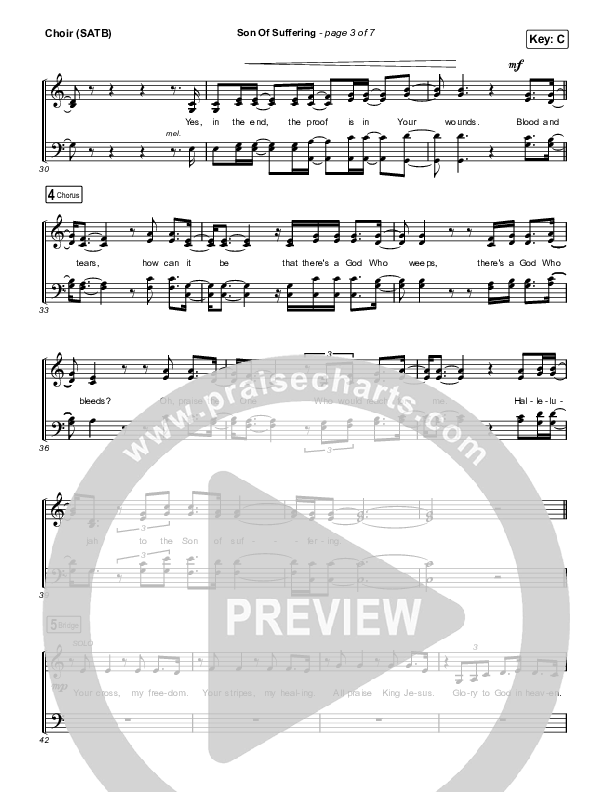 Son Of Suffering Choir Sheet (SATB) (The Worship Initiative / Shane & Shane)