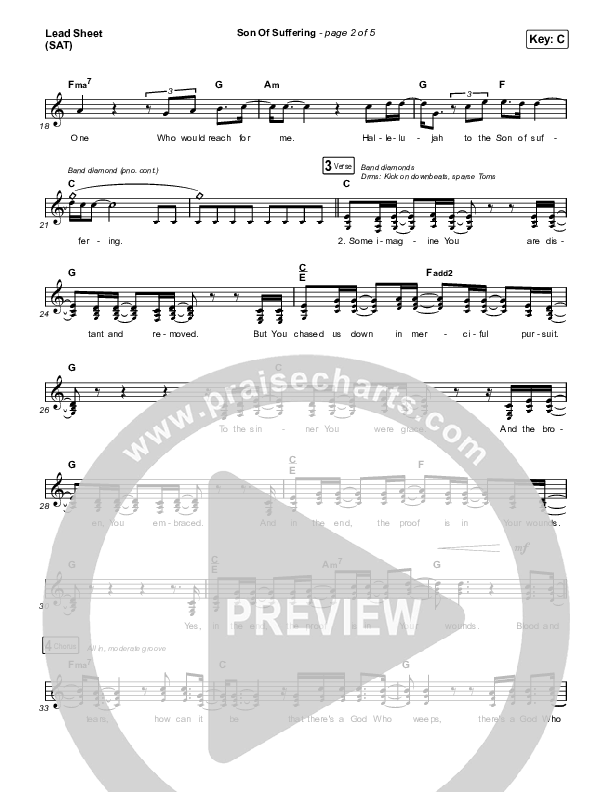 Son Of Suffering Lead Sheet (SAT) (The Worship Initiative / Shane & Shane)