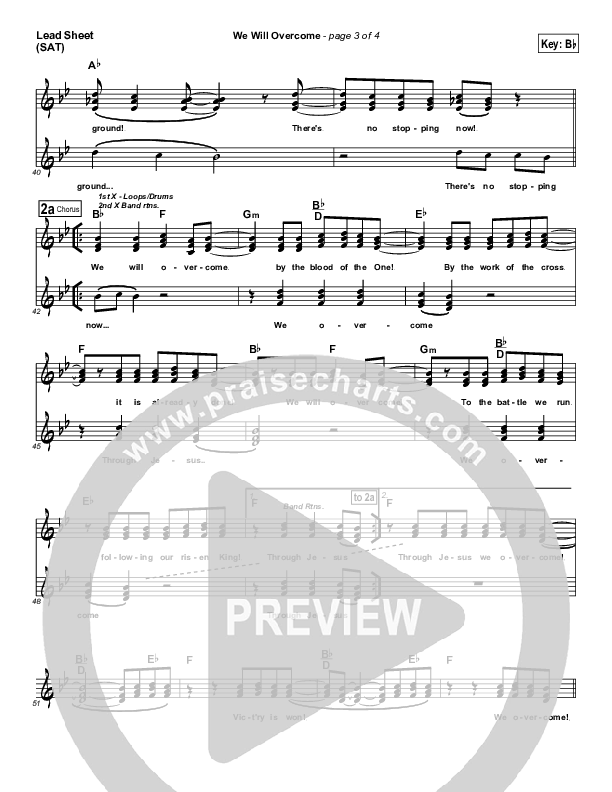 We Will Overcome Lead Sheet (SAT) (Dennis Jernigan)