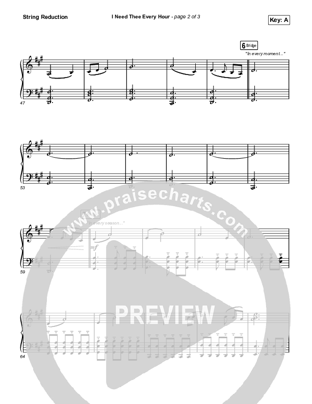 I Need Thee Every Hour String Reduction (The Worship Initiative / Shane & Shane)