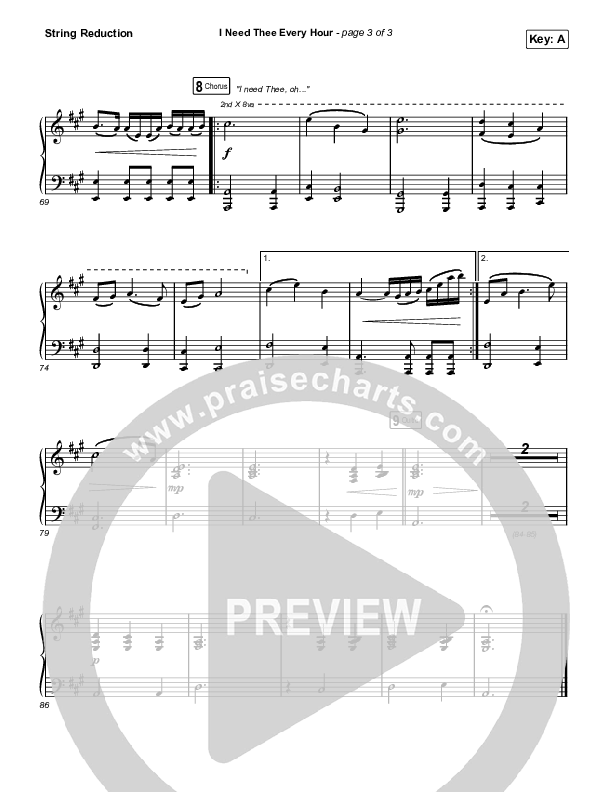 I Need Thee Every Hour String Reduction (The Worship Initiative / Shane & Shane)