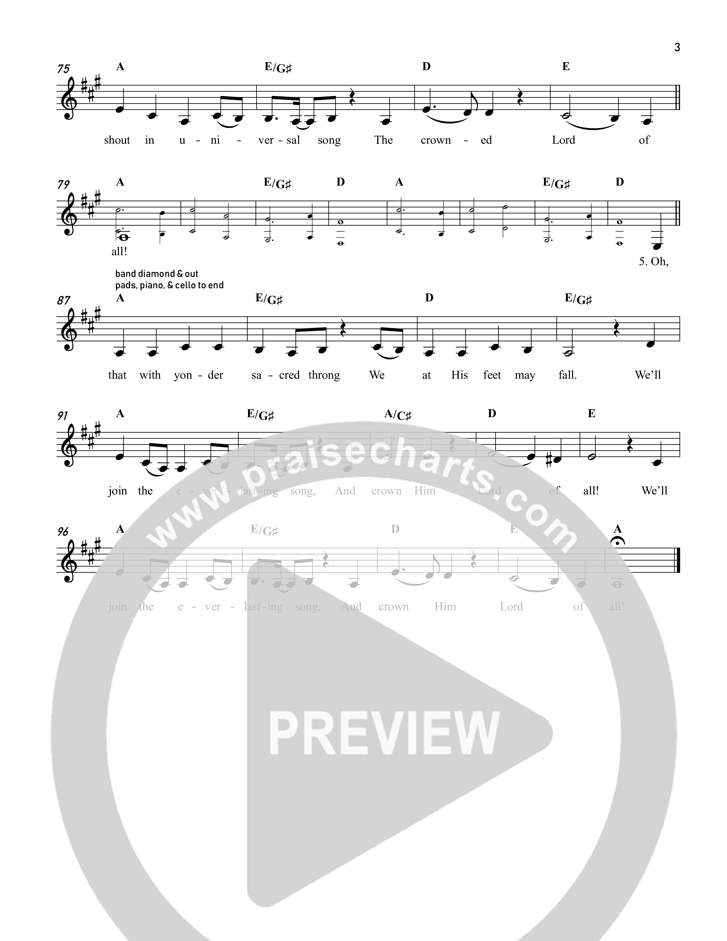 All Hail The Power Of Jesus' Name Lead Sheet Melody (Reawaken Hymns)