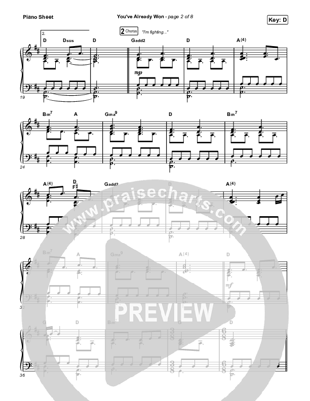 You've Already Won (Choral Anthem SATB) Piano Sheet (Shane & Shane / Arr. Erik Foster)