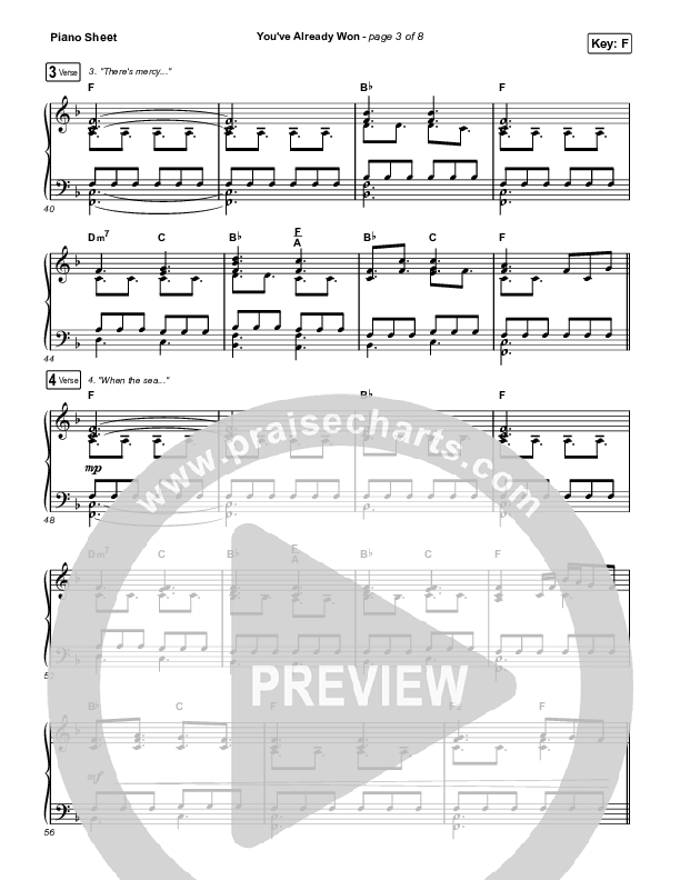 You've Already Won (Worship Choir SAB) Piano Sheet (Shane & Shane / Arr. Erik Foster)