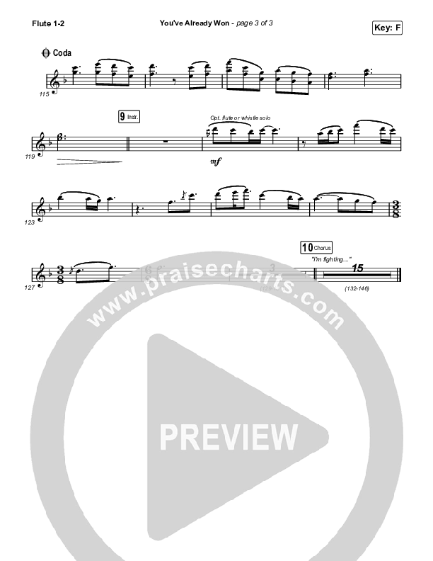 You've Already Won (Unison/2-Part Choir) Flute 1/2 (Shane & Shane / Arr. Erik Foster)