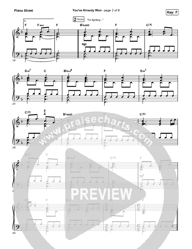 You've Already Won (Unison/2-Part Choir) Piano Sheet (Shane & Shane / Arr. Erik Foster)