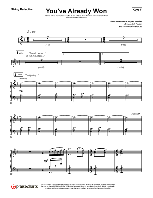 You've Already Won (Unison/2-Part Choir) String Reduction (Shane & Shane / Arr. Erik Foster)