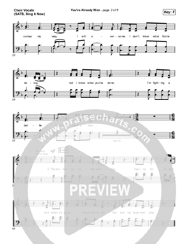 You've Already Won (Sing It Now SATB) Choir Sheet (SATB) (Shane & Shane / Arr. Erik Foster)