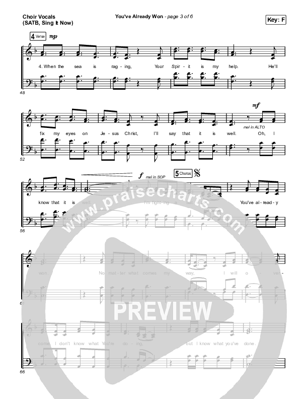 You've Already Won (Sing It Now SATB) Choir Sheet (SATB) (Shane & Shane / Arr. Erik Foster)