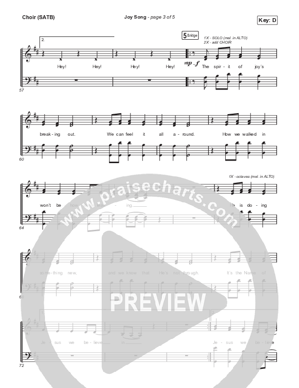 Joy Song Choir Sheet (SATB) (Motion Worship)