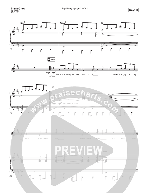Joy Song Piano/Vocal Pack (Motion Worship)