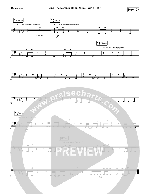 Just The Mention Of His Name (Live) Bassoon (The Belonging Co / Andrew Holt / Natalie Grant)