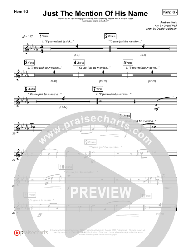 Just The Mention Of His Name (Live) Brass Pack (The Belonging Co / Andrew Holt / Natalie Grant)