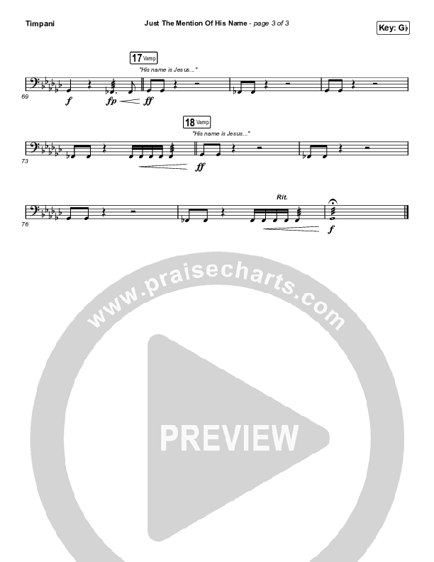 Just The Mention Of His Name (Live) Timpani (The Belonging Co / Andrew Holt / Natalie Grant)