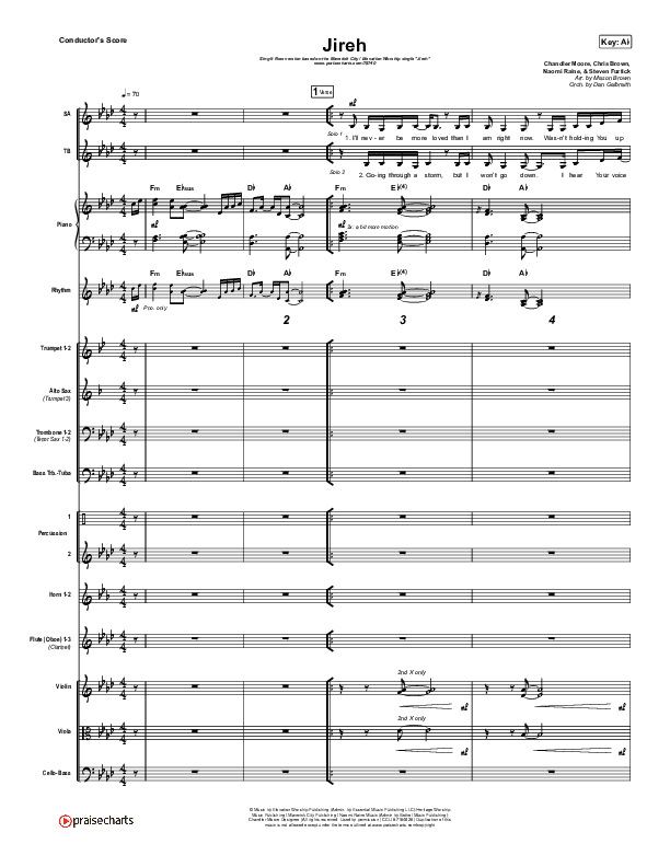 Jireh (Sing It Now SATB) Conductor's Score (Maverick City Music / Elevation Worship / Arr. Mason Brown)