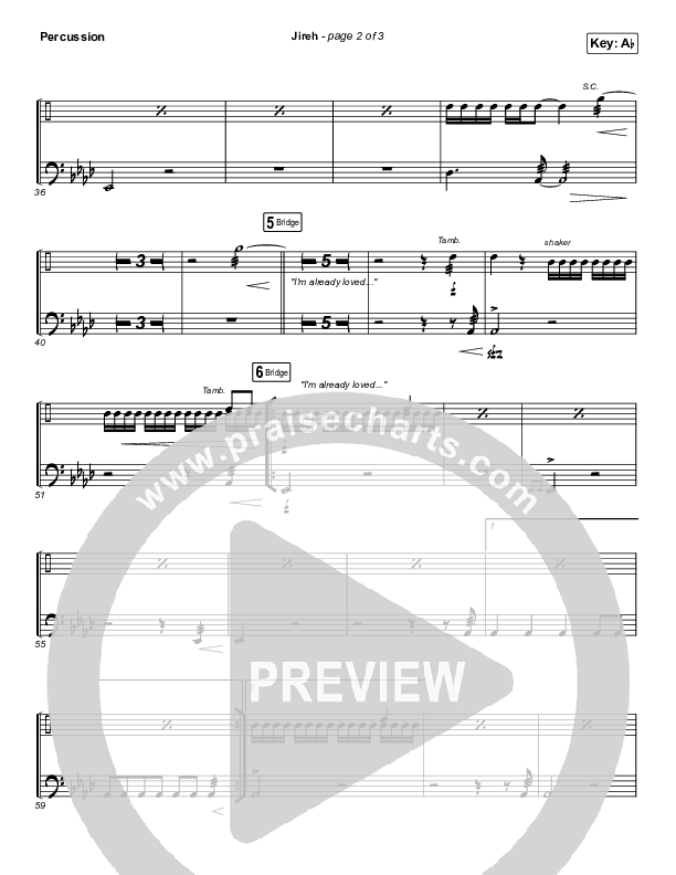 Jireh (Sing It Now SATB) Percussion (Maverick City Music / Elevation Worship / Arr. Mason Brown)