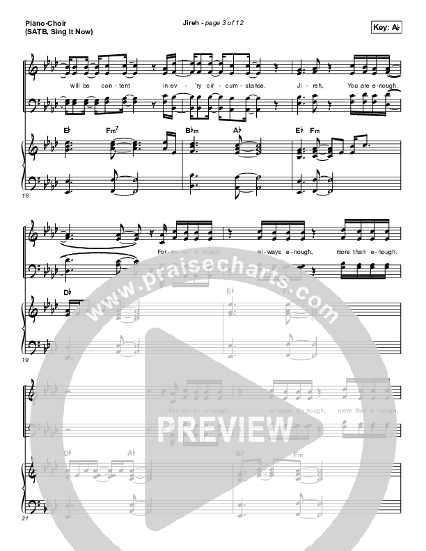 Jireh (Sing It Now SATB) Piano/Choir (SATB) (Maverick City Music / Elevation Worship / Arr. Mason Brown)