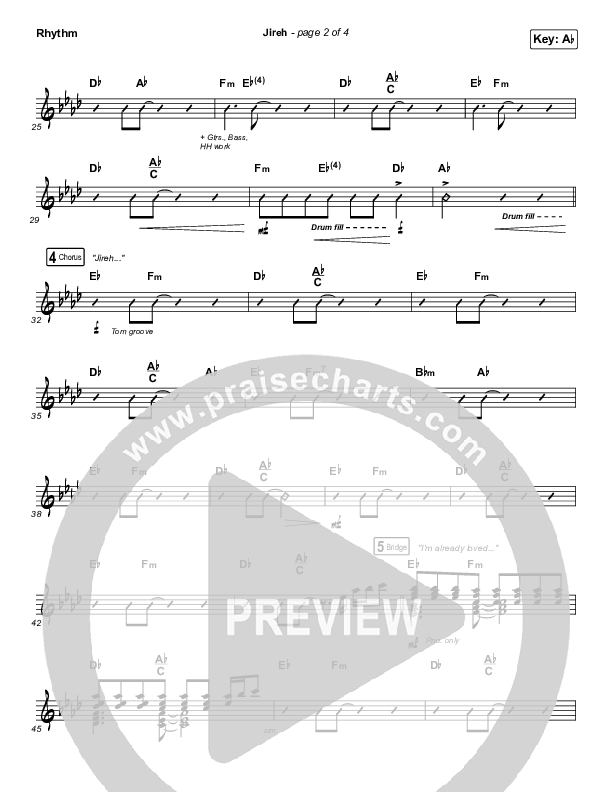 Jireh (Sing It Now SATB) Rhythm Chart (Maverick City Music / Elevation Worship / Arr. Mason Brown)