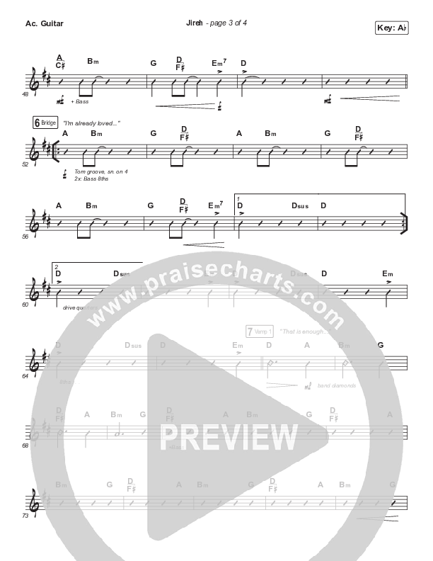 Jireh (Unison/2-Part Choir) Acoustic Guitar (Maverick City Music / Elevation Worship / Arr. Mason Brown)