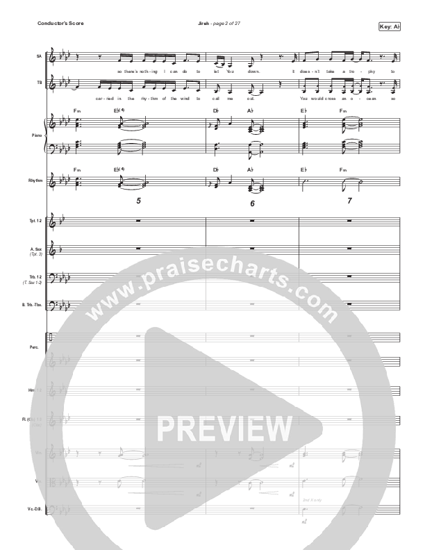 Jireh (Unison/2-Part Choir) Conductor's Score (Maverick City Music / Elevation Worship / Arr. Mason Brown)