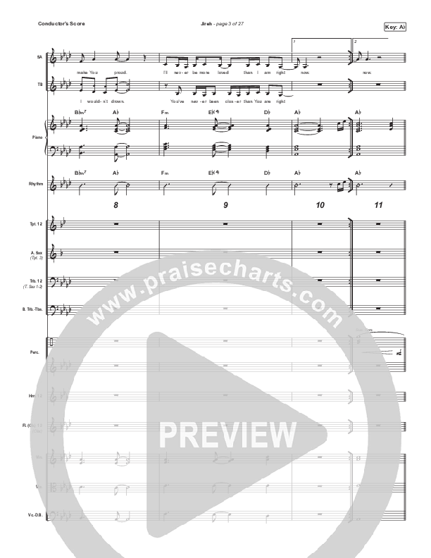 Jireh (Unison/2-Part Choir) Conductor's Score (Maverick City Music / Elevation Worship / Arr. Mason Brown)