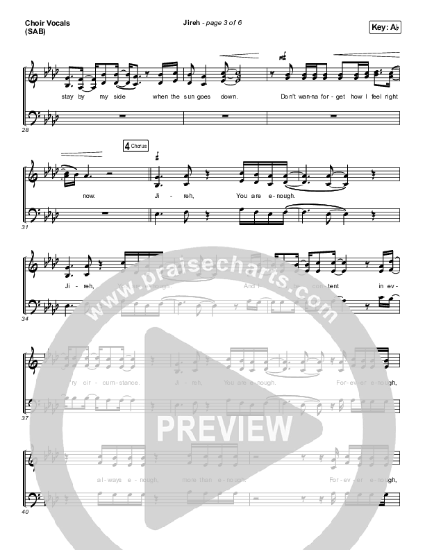 Jireh (Worship Choir SAB) Choir Sheet (SAB) (Maverick City Music / Elevation Worship / Arr. Mason Brown)