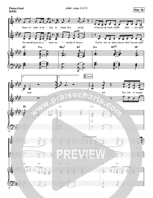 Jireh (Worship Choir SAB) Piano/Choir (SAB) (Maverick City Music / Elevation Worship / Arr. Mason Brown)