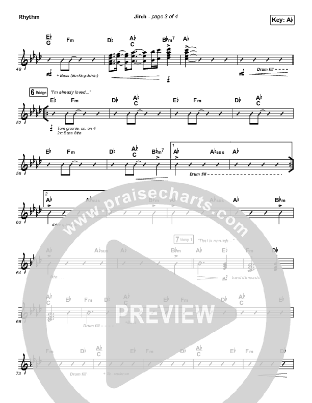 Jireh (Worship Choir SAB) Rhythm Chart (Maverick City Music / Elevation Worship / Arr. Mason Brown)