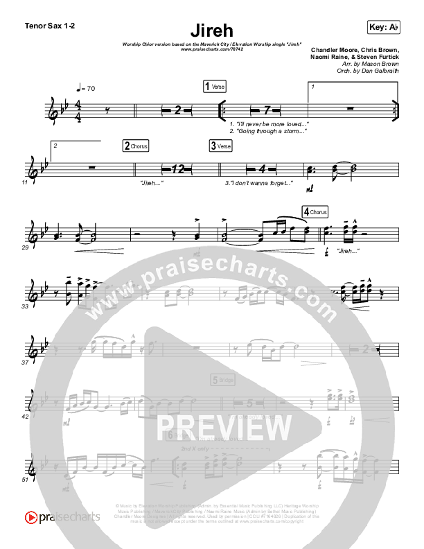 Jireh (Worship Choir SAB) Sax Pack (Maverick City Music / Elevation Worship / Arr. Mason Brown)