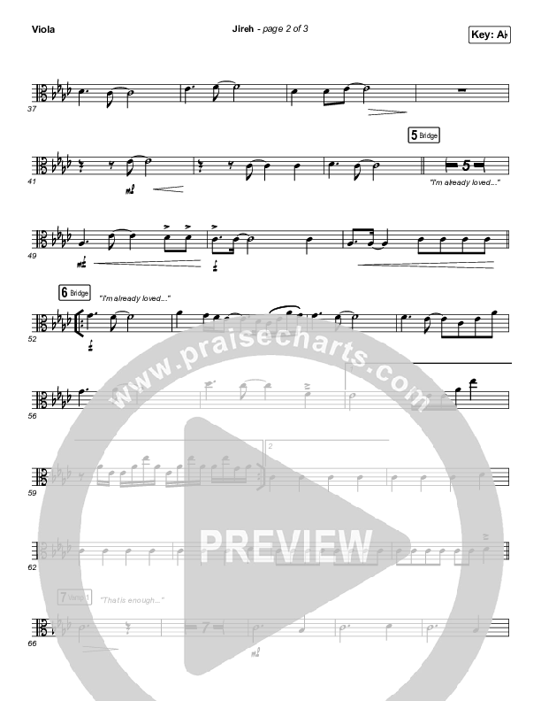 Jireh (Worship Choir SAB) Viola (Maverick City Music / Elevation Worship / Arr. Mason Brown)