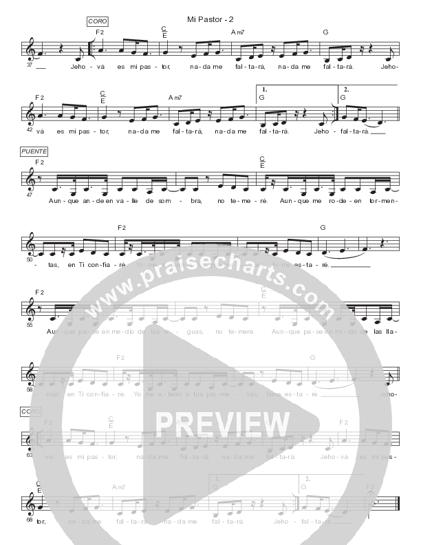 Mi Pastor Lead Sheet Melody (Gateway Worship Español / Julissa Rivera)