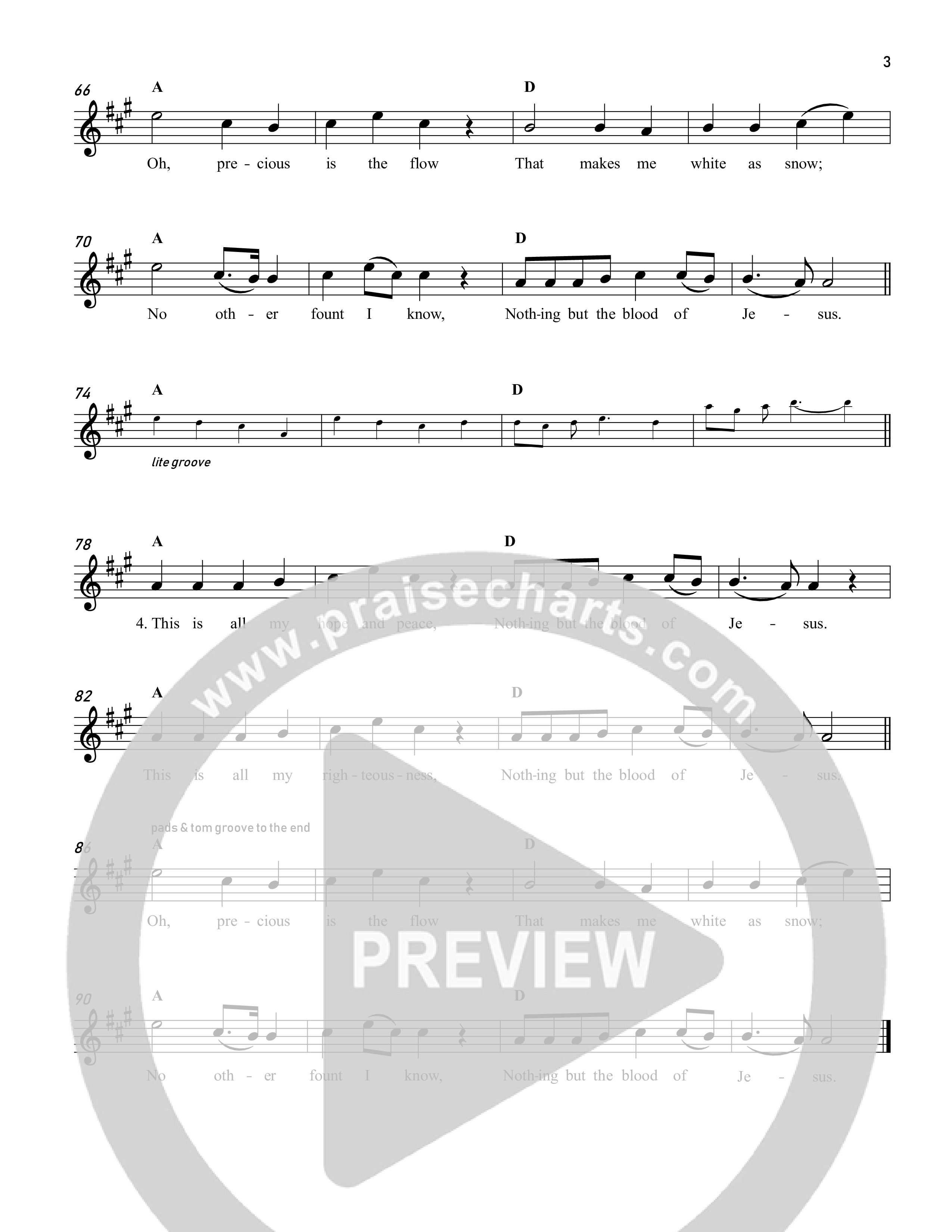 Nothing But The Blood Lead Sheet Melody (Reawaken Hymns)