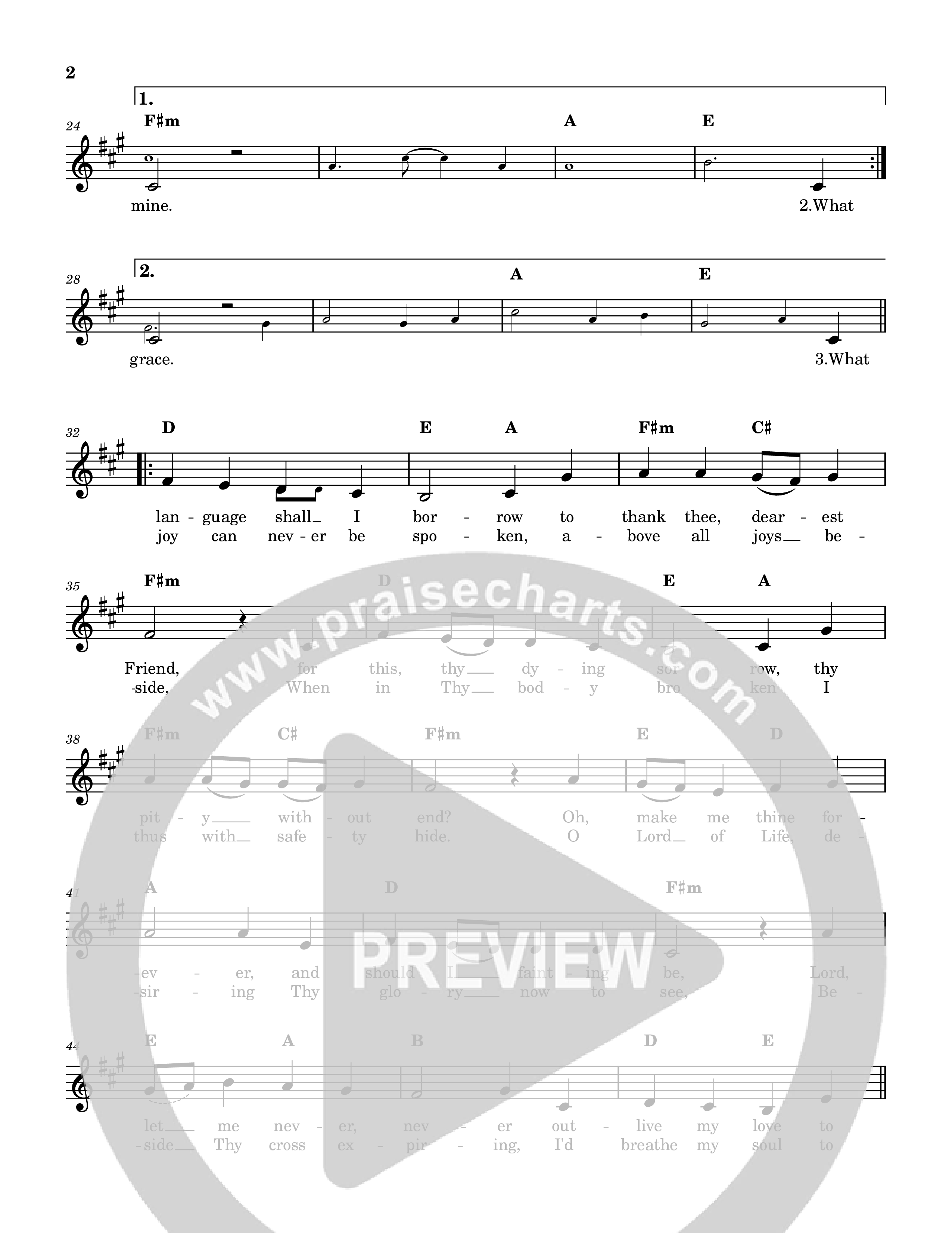 O Sacred Head Now Wounded Lead Sheet Melody (Reawaken Hymns)