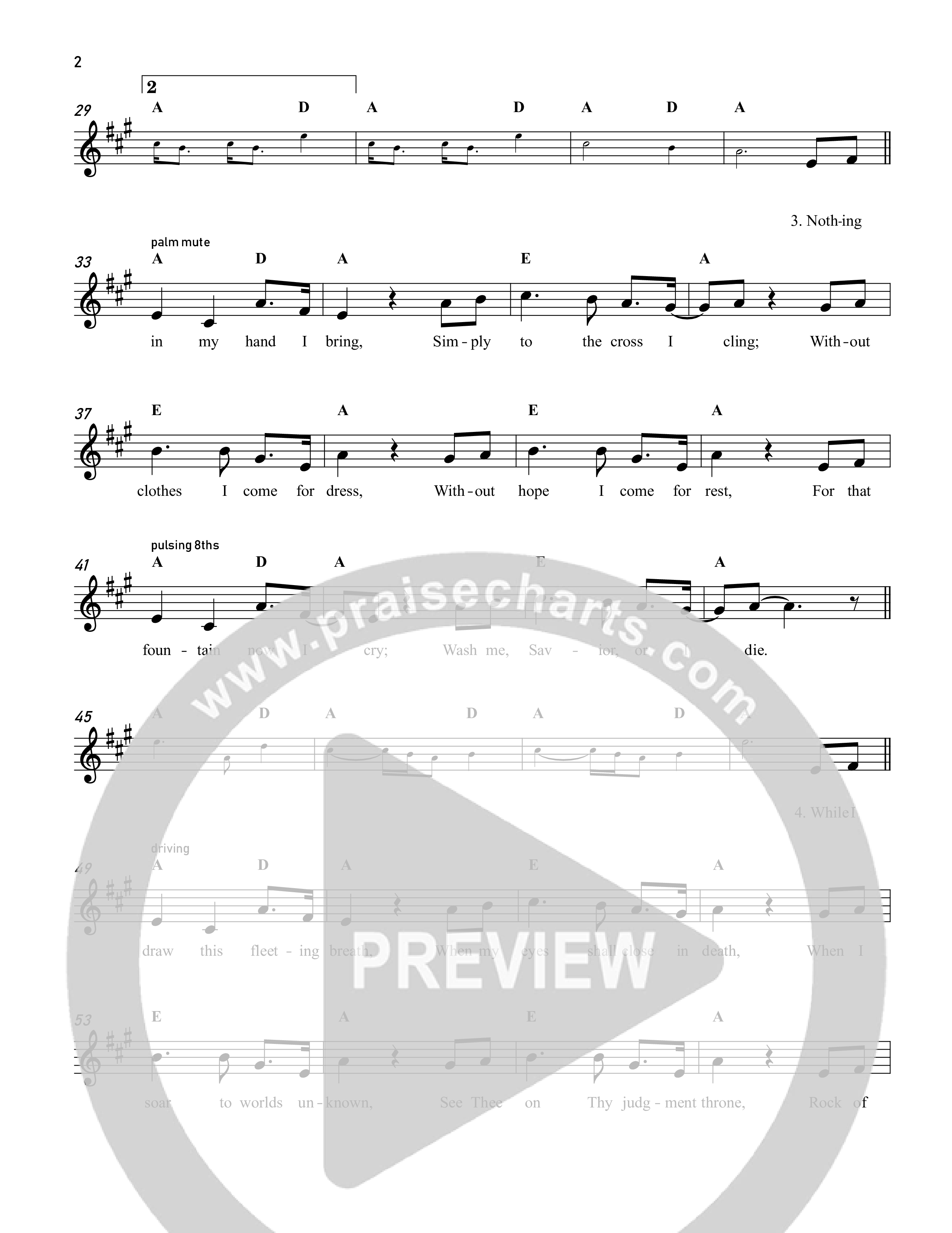 Rock Of Ages Lead Sheet Melody (Reawaken Hymns)